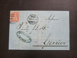 1871, Schönes Faltbriefli nach Genf