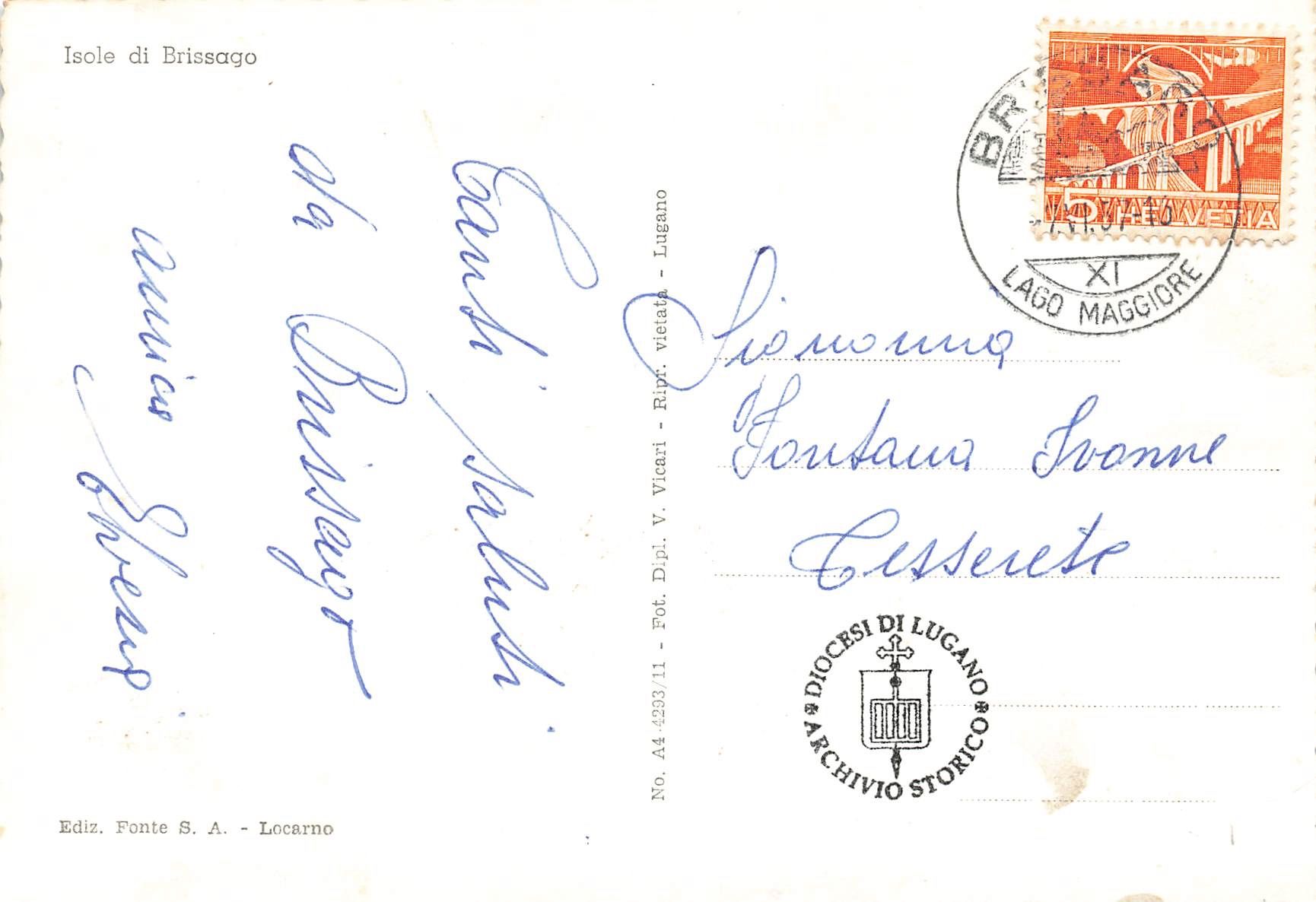 Cartoline postali: Isole di Brissago G – Usato da Biasca venduto da Blenio71 1