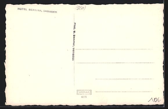 Cartoline postali: Samaden, Hotel Bernina und Pension Post – Usato da Berlin venduto da bartko-reher 1