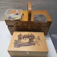Nähkorb Holz mit Zubehör