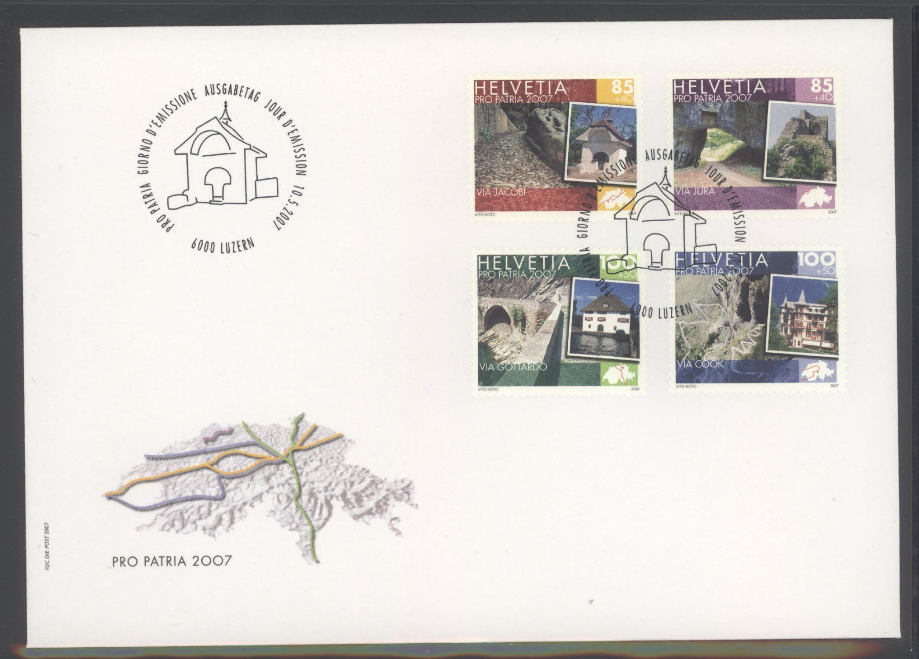 Tutti i francobolli: 2007, FDC, Pro Patria – Usato da Willisau venduto da Vollstempel