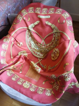 Originales HERMES Foulard Les Cavaliers d'Or by Rybal, 1975