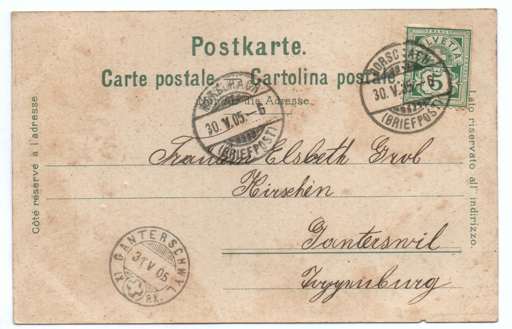 Cartoline postali: RORSCHACH Hafen mit Dampfschiff - Fischer – Usato da Jona venduto da philajona 1