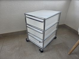 Rollcontainer weiss mit Schubladen auf Rollen USM-Haller