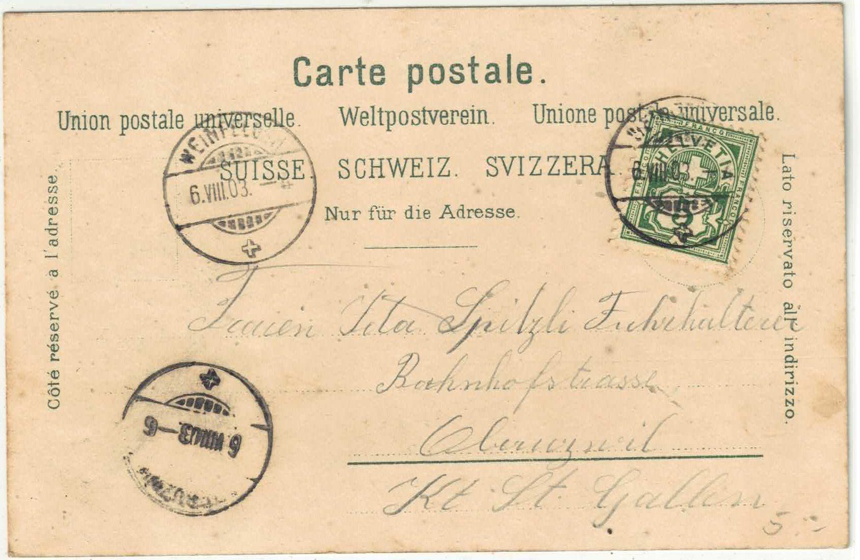 Cartoline postali: Weinfelden - Generalansicht – Usato da Ettingen venduto da Kartenplanet 1