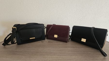 3 Damenhandtaschen schwarz und weinrot guter Zustand