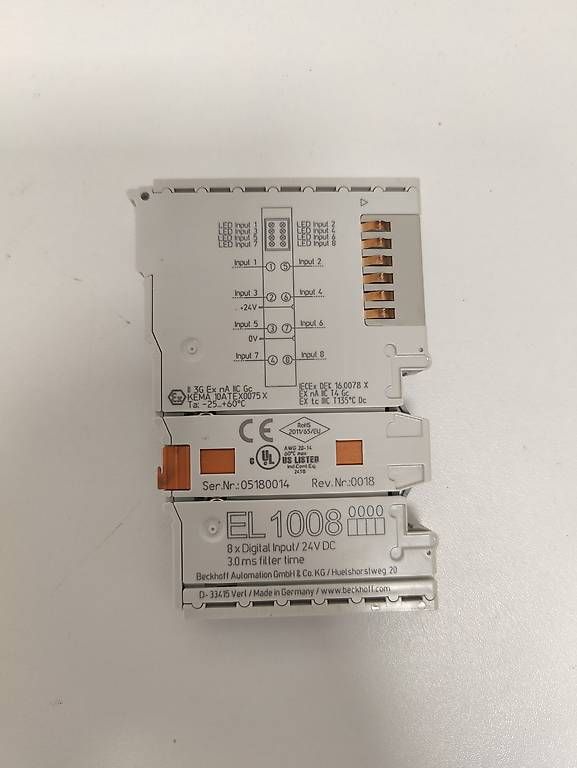 Beckhoff Componenti elettronici: Beckhoff EL1008  Module entrées digitales 8×24V (2 pcs) – Usato da Pâquier-Montbarry venduto da joris.blanc 1