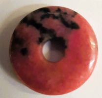 Schöner Rhodonit Donut Anhänger, Handschmeichler