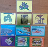 10 Pro Juventute-Markenhefte, 1991-2000, Ersttaggestempelt