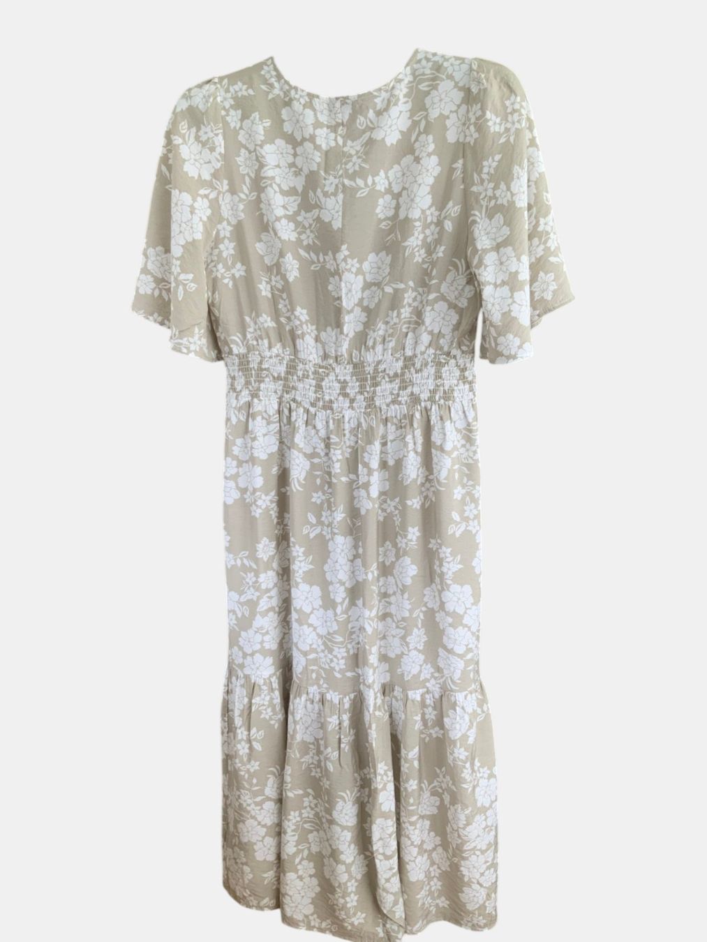 Kleider: Beige Weiss Floral Kleid Gr: L – Gebraucht aus Meilen von MaisonSelect 5