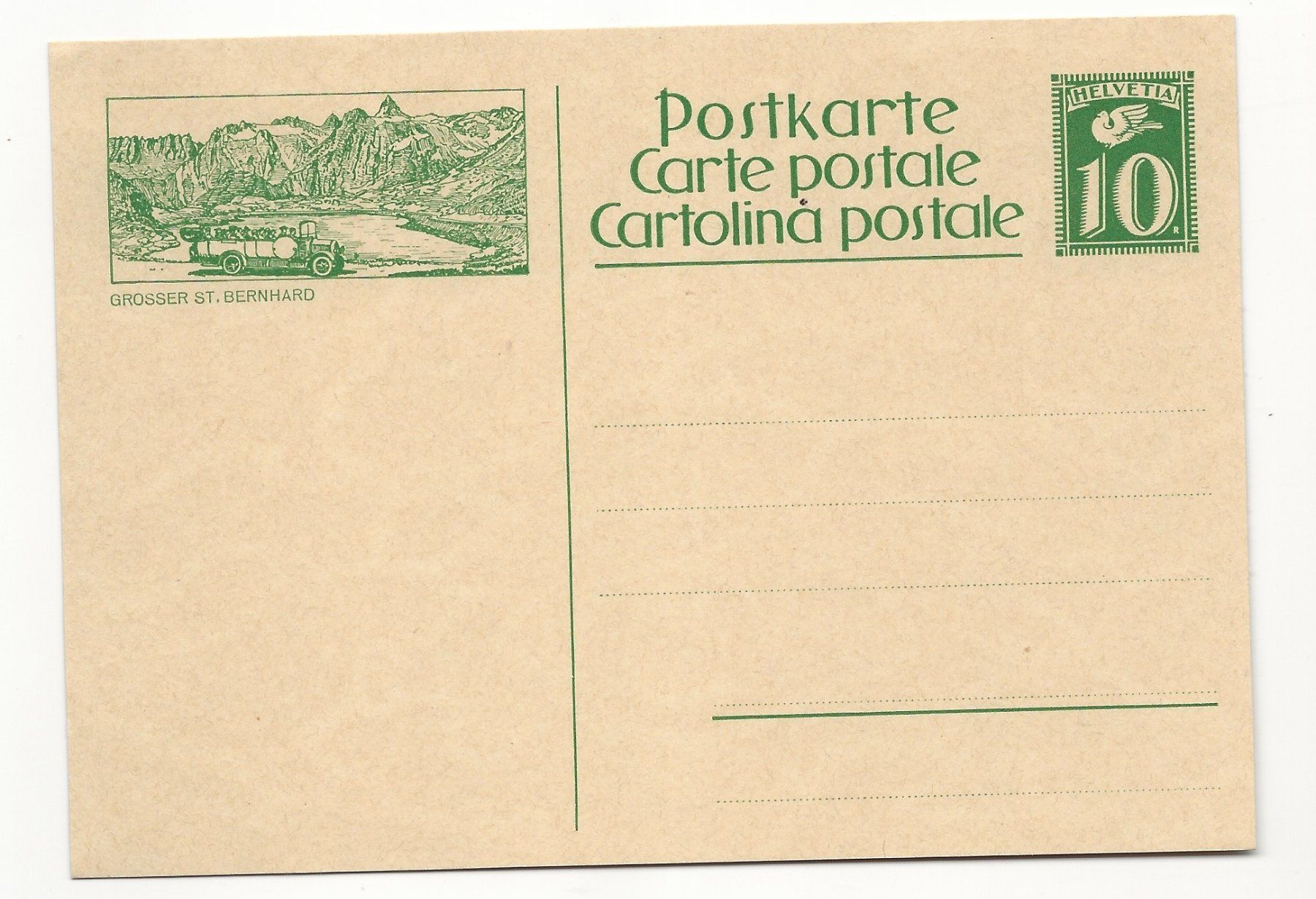 Tutti i francobolli: Bildpostkarte Grosser St. Bernhard wp – Usato da Aarau venduto da fussball-fussball