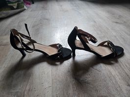 Schwarze Sandalen, Echtleder, Gr. 40, Sommer!