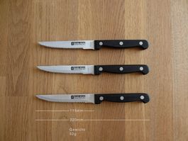 3 Küchenmesser / Steakmesser / Pizzamesser NEU