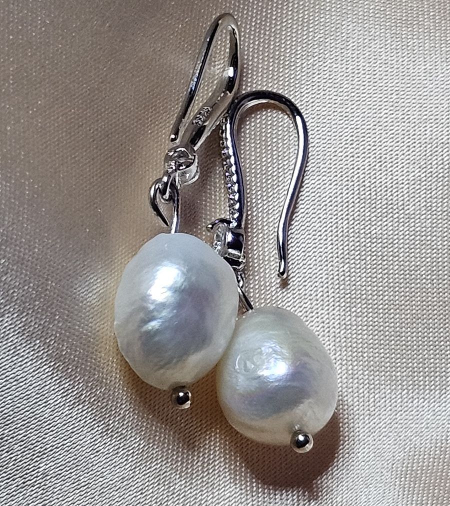 Ohrringe & -stecker: Ohringe mit echten Barockperlen c.a. 10mm, 925 versilbert – Neu (gemäss Beschreibung) aus Grenchen von maretop 2