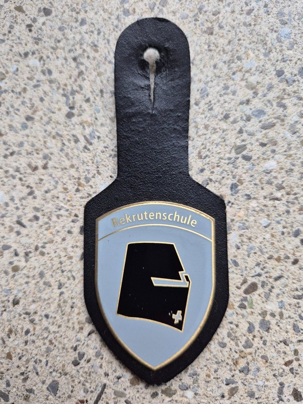 Schweizer Armee Plaketten & Abzeichen: *** Brustanhänger Rekrutenschule *** – Gebraucht aus Riedholz von fr_sIruP