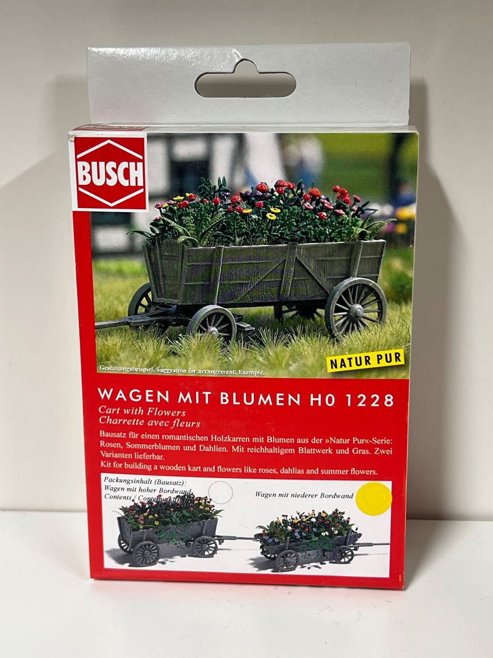 Busch Modellini di ferrovie: BUSCH WAGEN MIT BLUMEN HO 1228 – Nuovo e nell'imballaggio originale da Neuenhof venduto da ludovicco