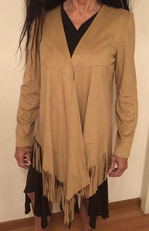 Wildlederlook Weste im Country/Western Style in Gr M