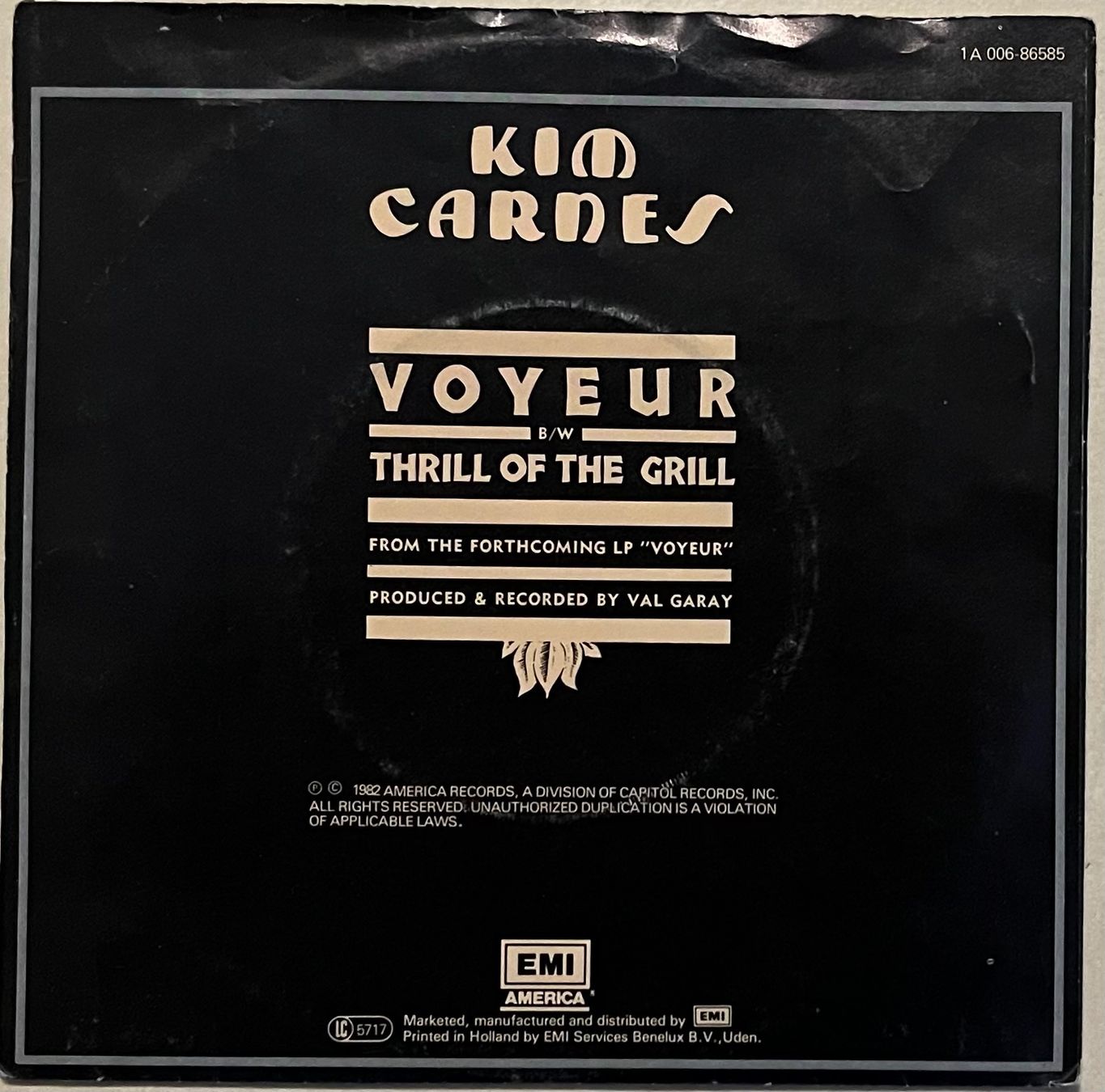 Schallplatten: KIM CARNES - VOYEUR – Gebraucht aus Bussigny von vinyl-pas-cher 1