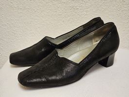Damen Lederpumps Made in Italy Schwarz Größe EU 39