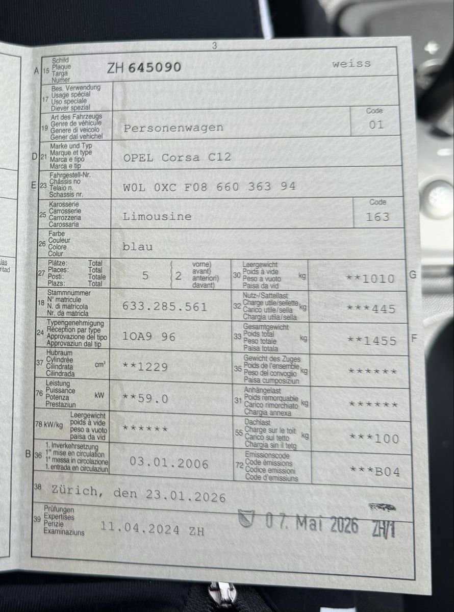 Opel Automobili: Opel Corsa 1.2 tp HalbAutomatisch – Usato da Adliswil venduto da zorro1993 8