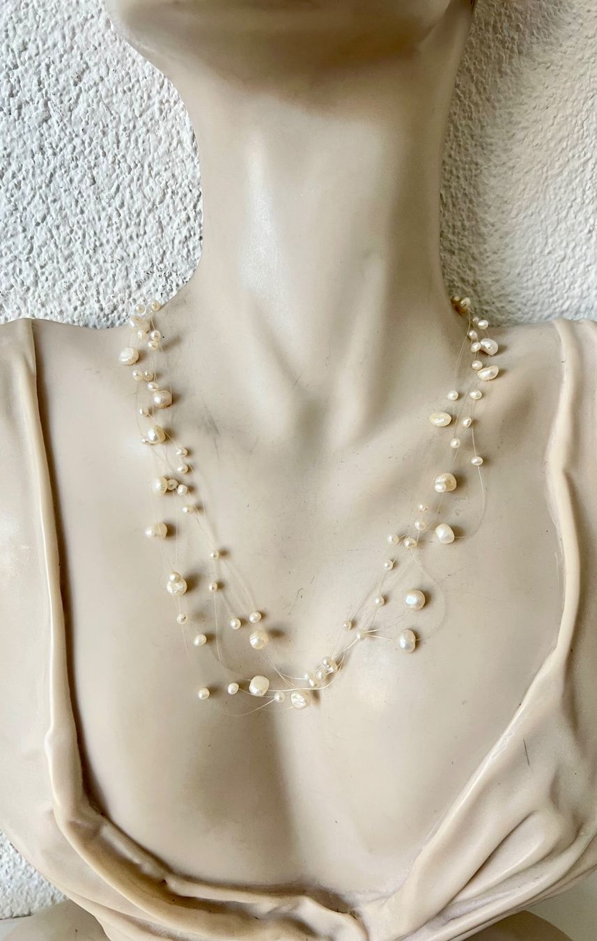 Catenine: Perlenschleier - Vintage Kette mit Süsswasserperlen & Silber – Usato da Ruswil venduto da artbyhand 2