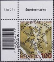 2009, Nr.1299 "J. Calvin" mit ET-Voll-Stempel + ECKTABS.
