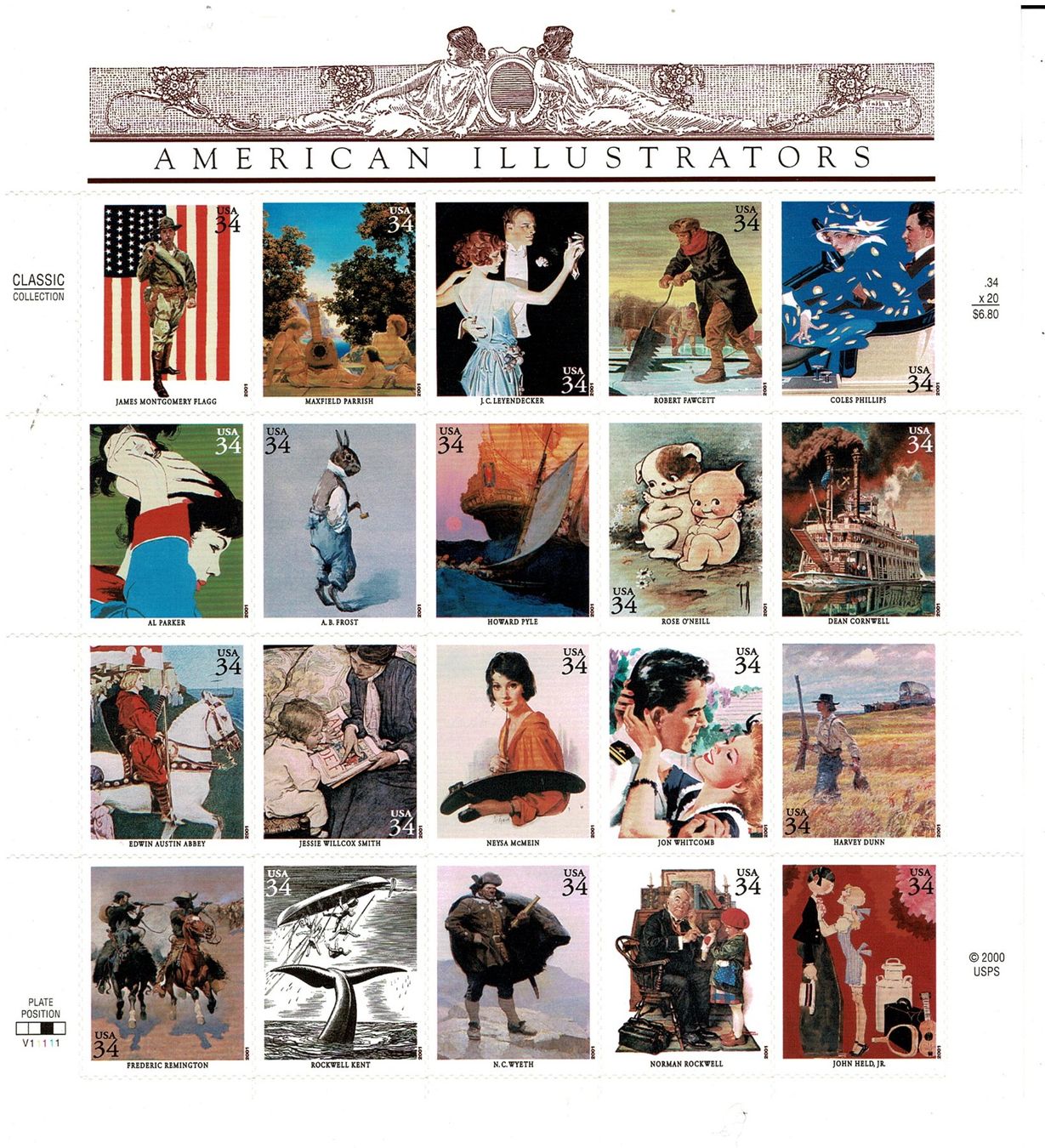 Tutti i francobolli: USA American Illustrators 1 KB ** – Nuovo (secondo la descrizione) da Lausanne venduto da Whorvath