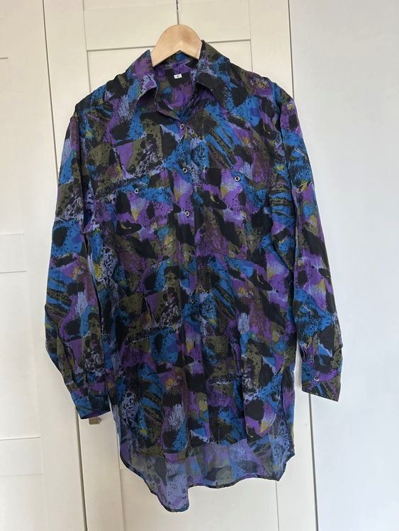 Camicette: Gemusterte Seidenbluse Vintage grösse S – Usato da Bern venduto da giebi 1