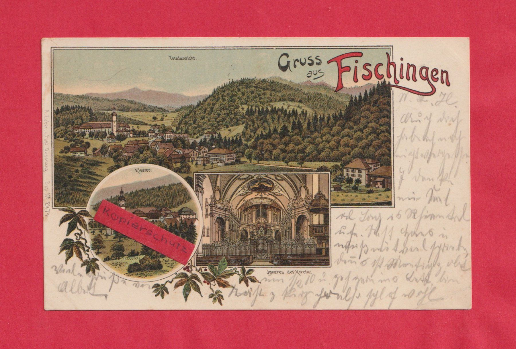 Cartoline postali: Gruss aus Fischingen 3-Bild Farb-Litho – Usato da Zürich venduto da Gill46