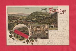 Gruss aus Fischingen 3-Bild Farb-Litho