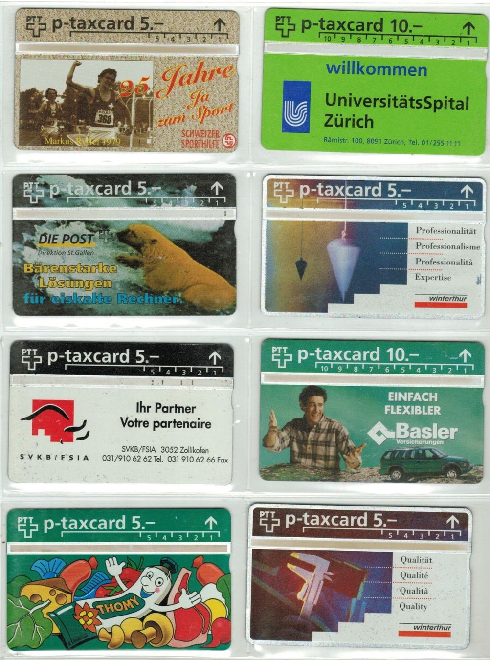 Schede telefoniche: 8 Taxcards – Usato da Zürich venduto da Tolima194
