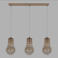 Hängelampe 3-flammig Glühbirnen-Design rosegold Optik gebrau