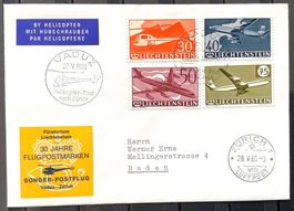 1960 Brief Helikopter Post 30 Jahre Flugpostmarken