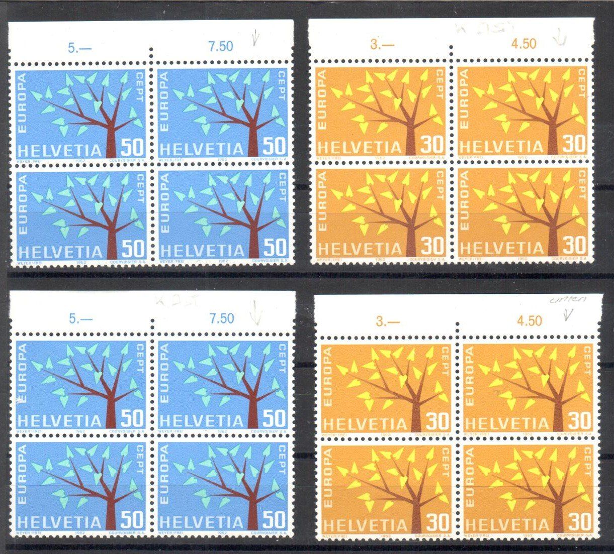 Tutti i francobolli: Plattenfehler 1962 und 1965 – Nuovo (secondo la descrizione) da Appenzell venduto da Murpa