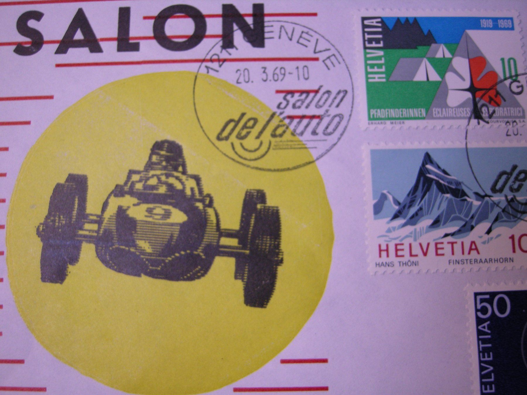 Alle Briefmarken: 1969 WERBEMARKEN AUTOSALON GENEVE – Gebraucht aus Rüti ZH von jupi1945 2