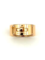 HERMES. Collection "Kelly", bague or rose 18K et diamants