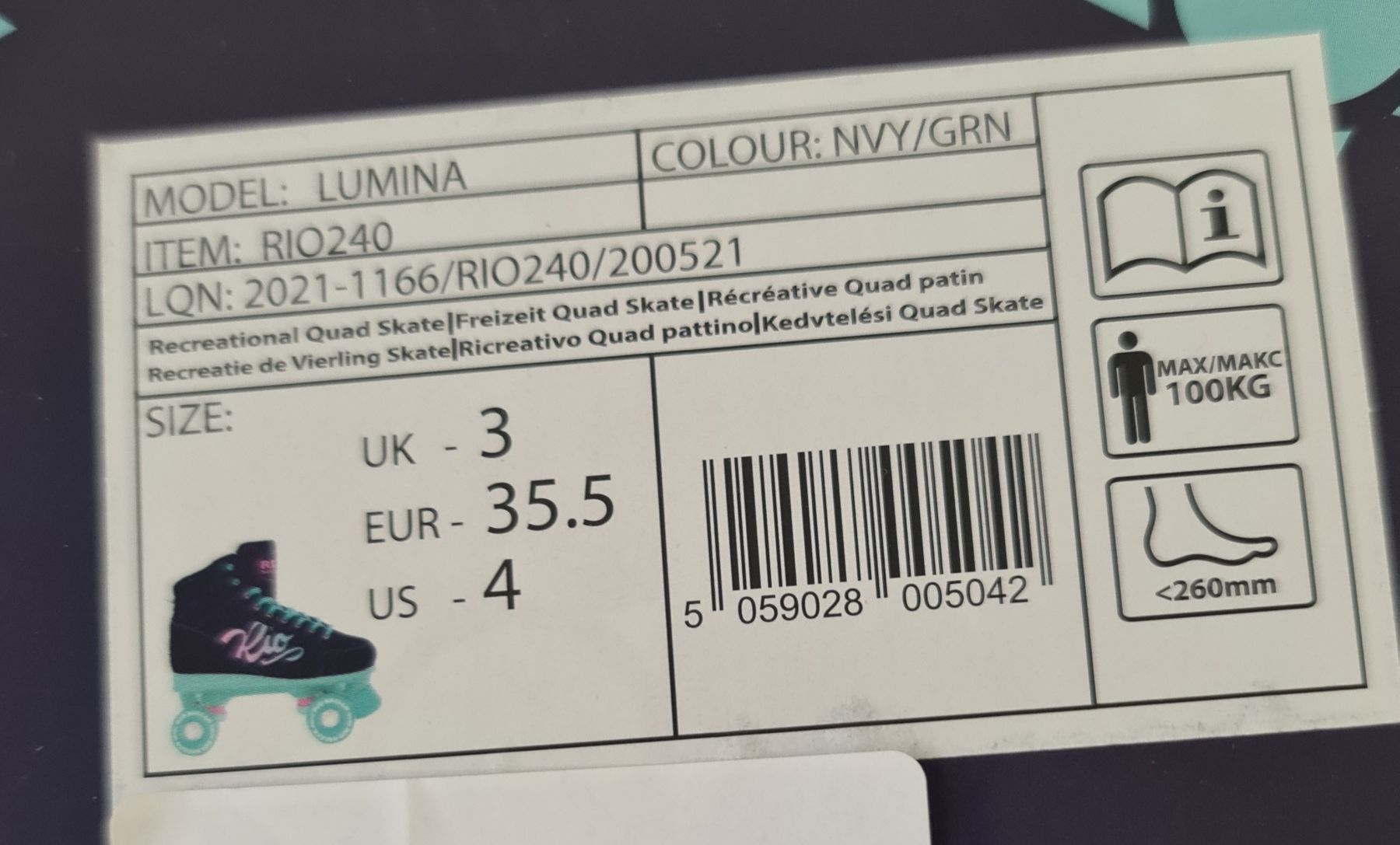 Rio Roller Inline-Skating & Rollschuhe: Patins a roulettes, neuf, Rio Roller, taille 35.5 – Neu und originalverpackt aus Sugiez von factorysportoutlet 5