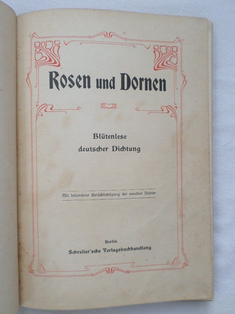 Libri: Rosen und Dornen – Usato da Liestal venduto da man_7bt6 1