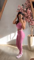 Neu Sport BH und Leggings Set Rosa Grösse S-M