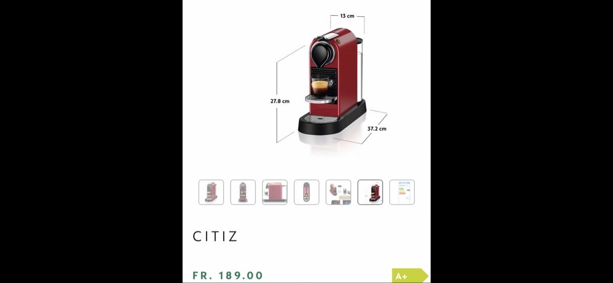 Nespresso Macchine per caffè & Macchine per espresso: Nespresso Citiz Rot - Kaffeegenuss – Usato da Aarau Rohr venduto da keedom 3