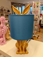 Lampe Hiding Rabbit Hase Gold, Lampenschirm Blau