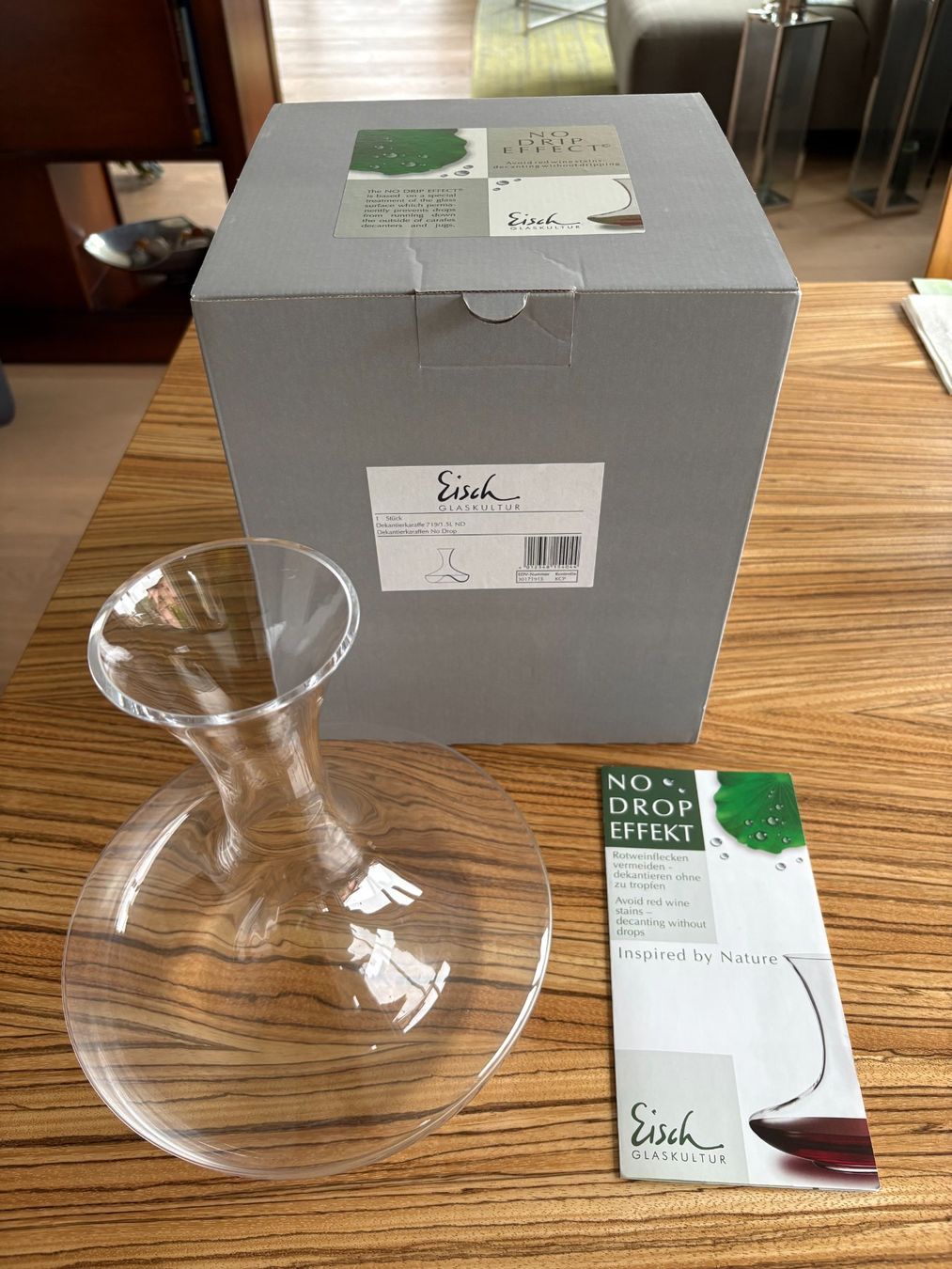 Carafes: Glas Dekantierkaraffe Eisch 1,5 L No Drip Dekanter – D'occasion à Oberdiessbach par cdn-dave 1