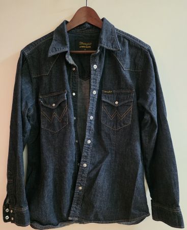 Wrangler Hemd Denim Dunkelblau Größe XL