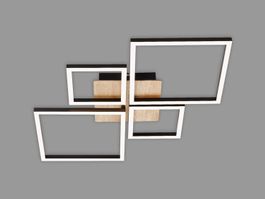 Dimmbare 48W LED Deckenleuchte aus Holz Schwarz Deckenlampe