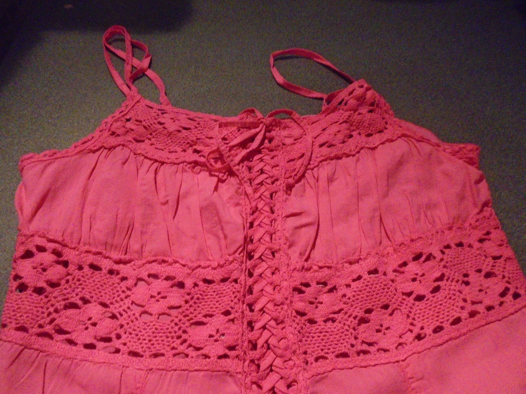 Top: Top ca. Grösse S, pink, Spitzeneinsatz – Usato da Zürich venduto da abraxas1291 1