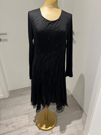 NILE - Robe noire soie et tulle - L