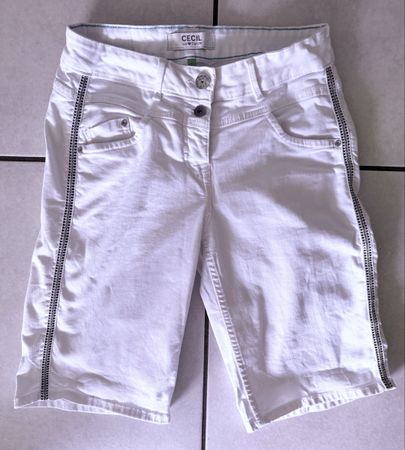 Cecil Damen Shorts Weiss Gr. 36 Sommerlich bestickt ☀️