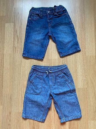 Kurze Jeans Short Hosen im Set Gr. 110-116 Blau