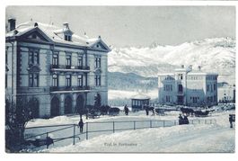 Pontresina (GR) Engadin - Post - Pferde-Schlitten - Samaden