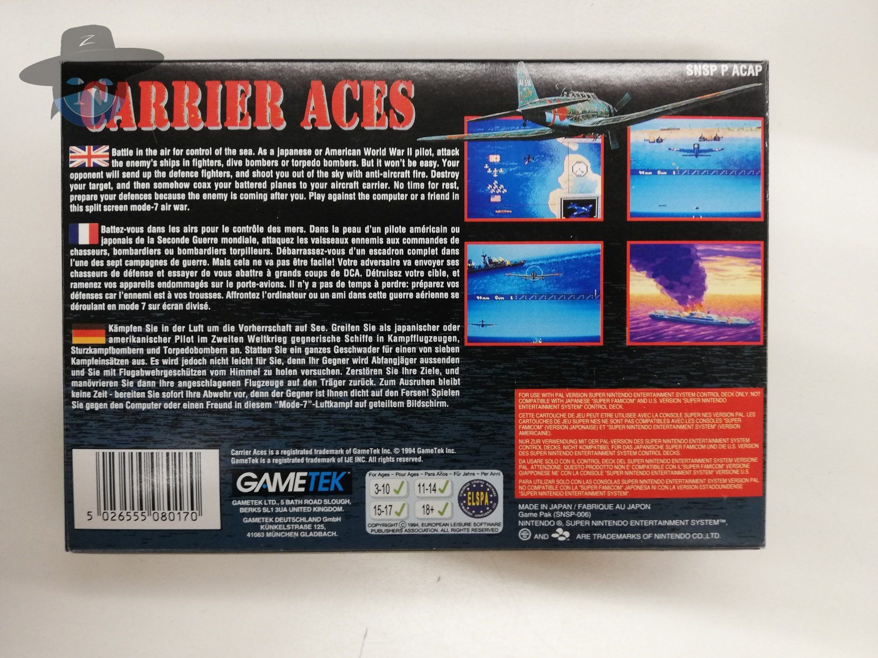 Nintendo Giochi: Carrier Aces / Super Nintendo SNES – Usato da St. Gallen venduto da zorro_dc 1